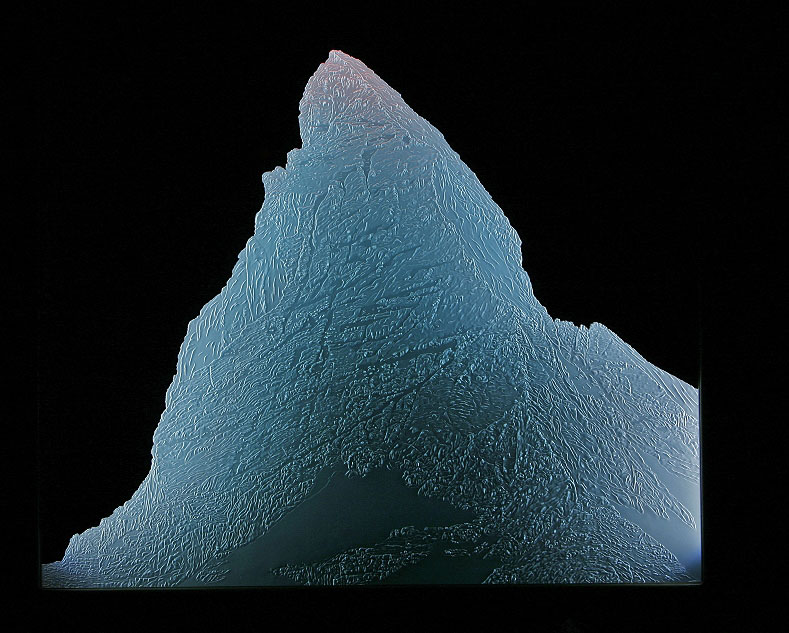 The Matterhorn Mountain Sand Carved Glass by Lex Melfi